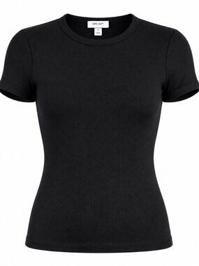 On 34th Women Top Black Short Sleeve Size XS